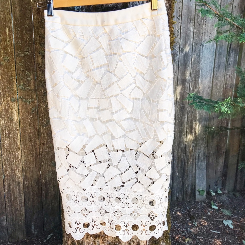White lace skirt